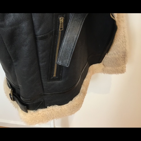 CHLOE LEATHER & SHEARLING VEST MED - Picture 8 of 12